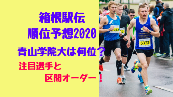 2020 箱根 青学 駅伝